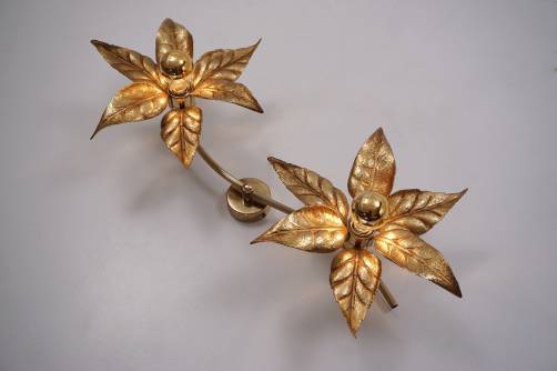 Willy Daro light brass flowers by Massive Lighting, 1970`s ca, Belgian